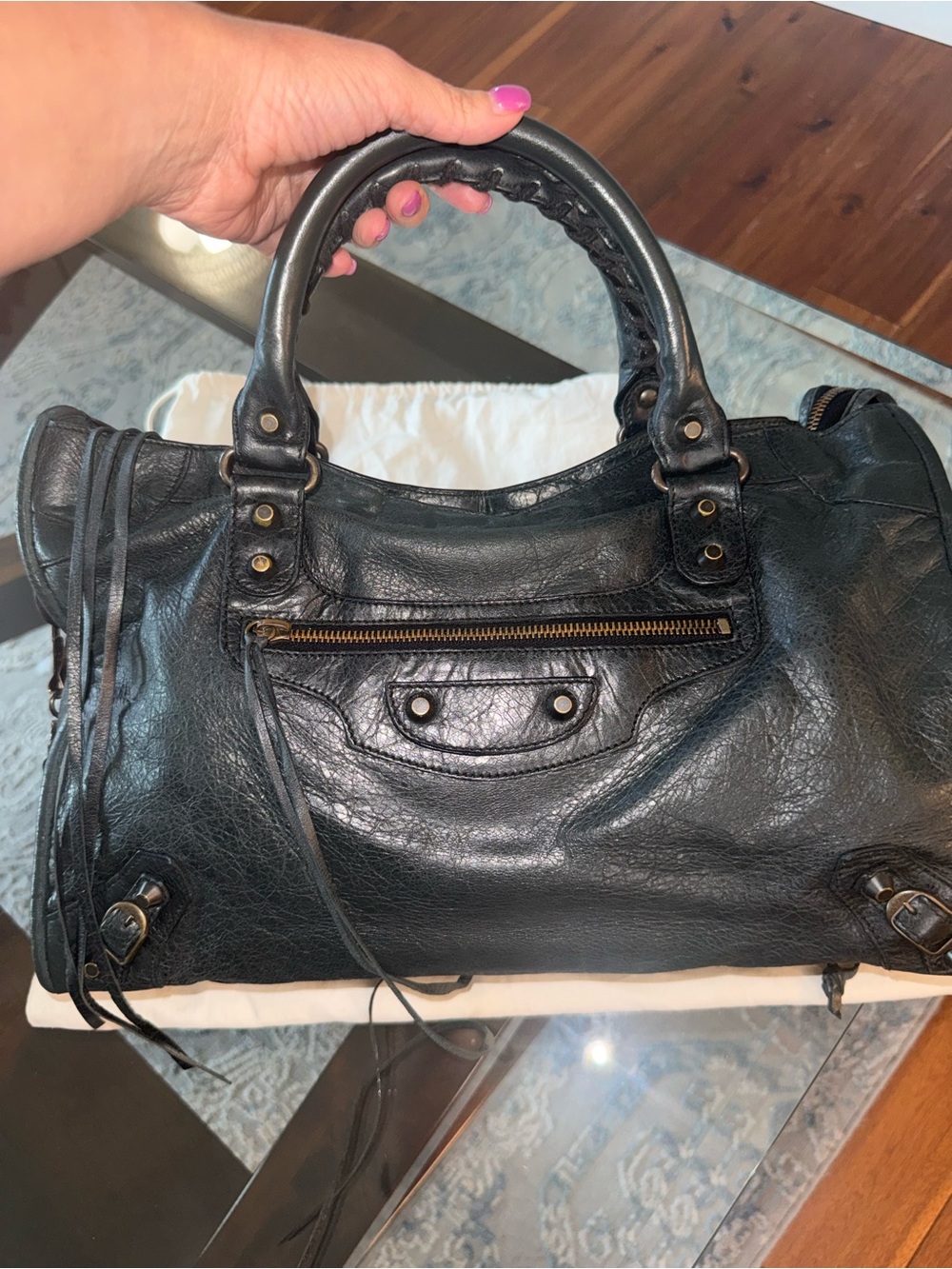 Balenciaga Classic City Medium Dark Green Leather Bag + Mirror & Dust Bag - Picture 2 of 14